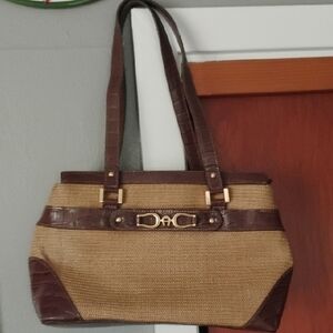 Etienne Aigner Brown and Tan Shoulder Bag